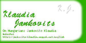 klaudia jankovits business card